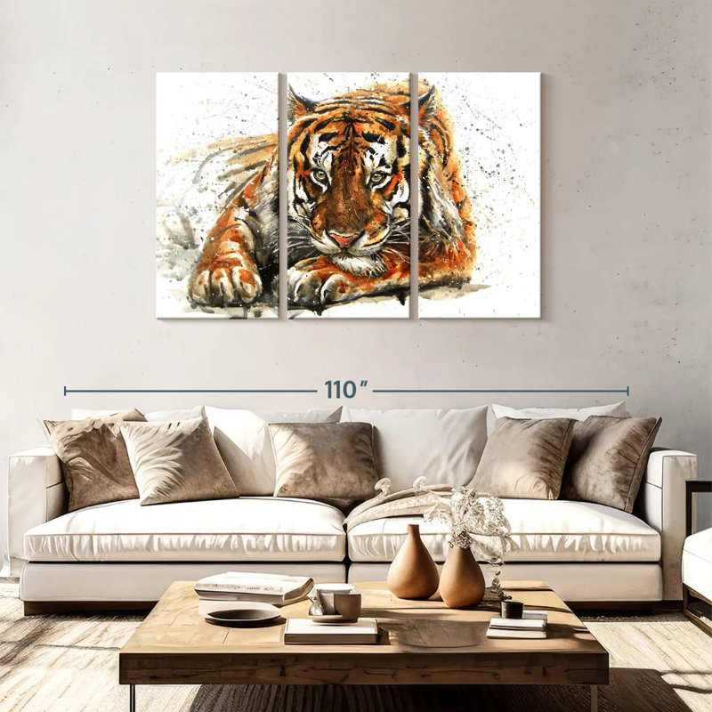 Brampt Tiger Leer, 48" H x 74" W
