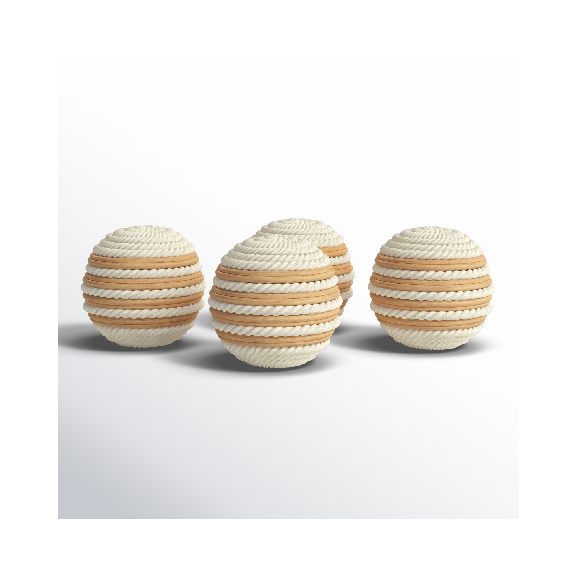 Maraca Orbs & Vase Filler, White/Brown