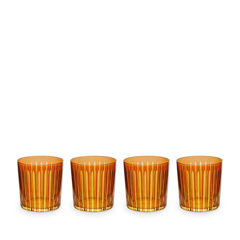 Prism Double Old Fashioned Glasses, 13 oz., Amber