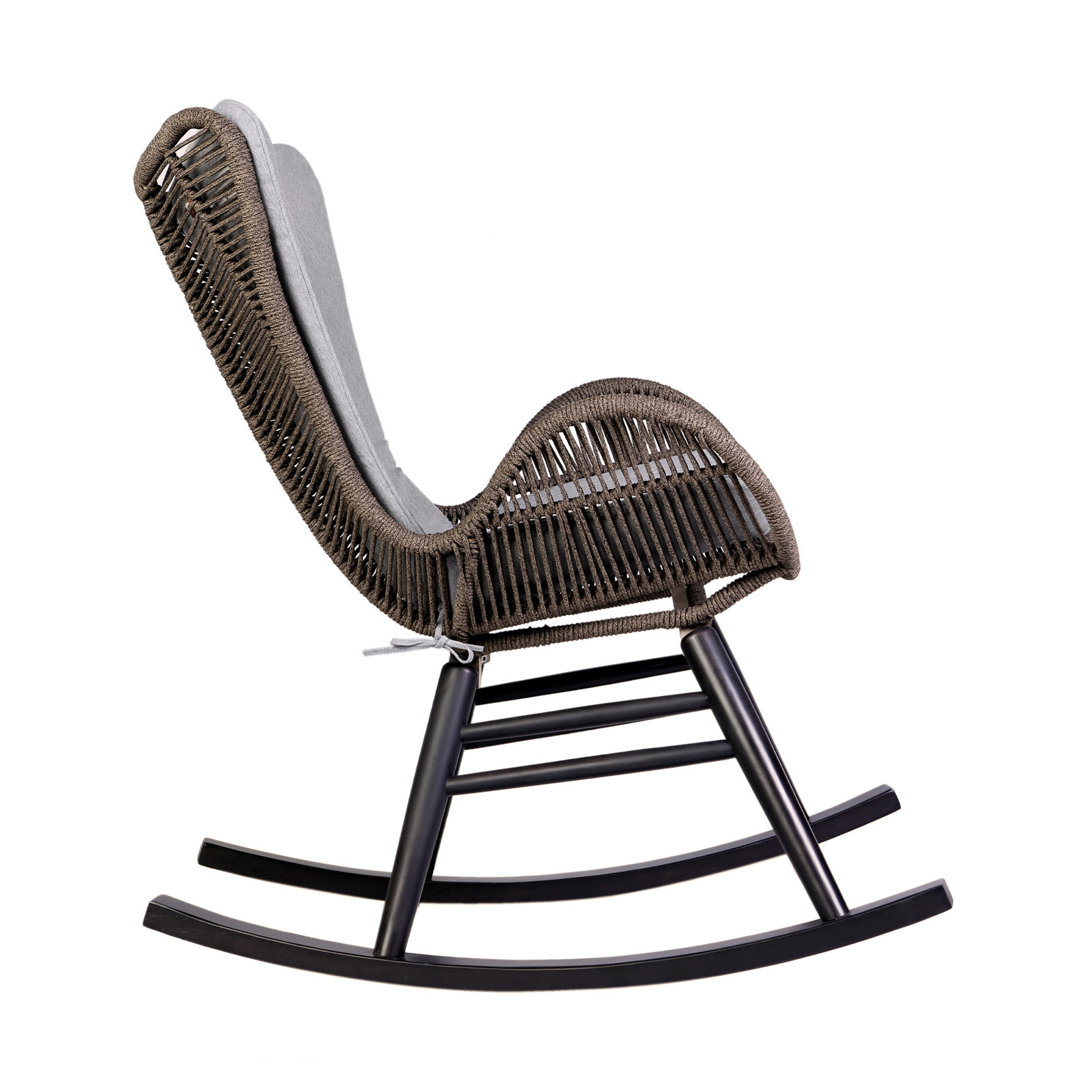 Cabane Eucalyptus Patio Rocking Chair, Gray/Black