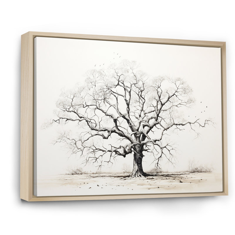 Arbre africain, minimalisme III, sur toile, H 16 po x l 32 po x P 1 po, Cadre flottant naturel