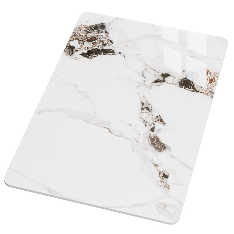 Plateau de table rectangulaire de remplacement en pierre blanche frittée pour table basse / table de salle à manger