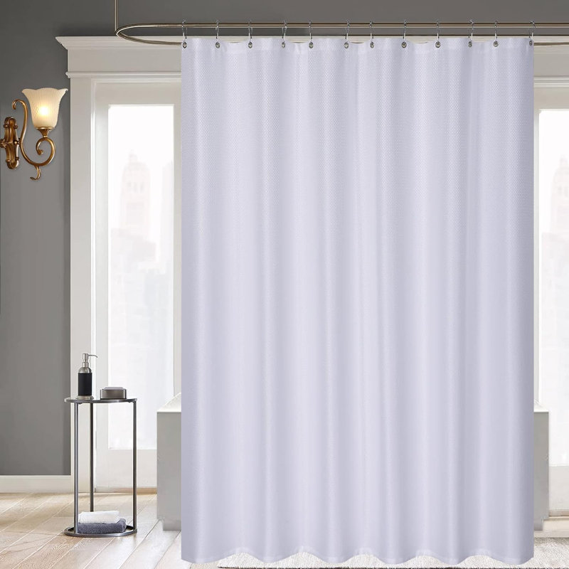 Adesha Polyester Shower Curtain, White, 182.88cm H x 182.88cm W