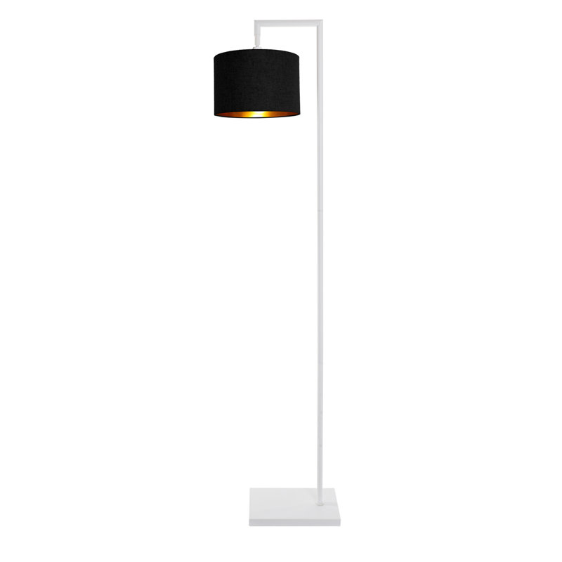 Ajayla 155cm Task Floor Lamp, White, Black/Gold