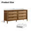 Commode 6 tiroirs en bois et rotin