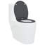 Anthracite Plastic Standard Adjustable Armrests Toilet Seat-1215608310