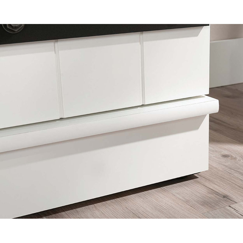 Soft White Tall Kitchen Pantry Cabinet with Adjustable Shelves