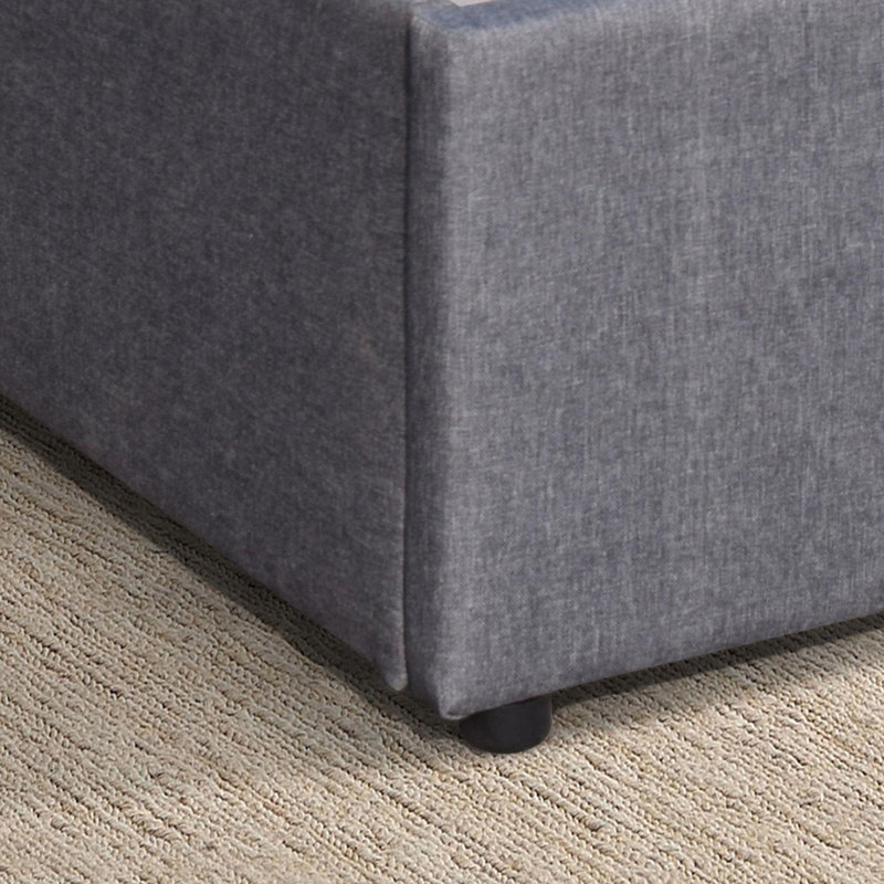 Ottone Grey Upholstered End-Lift Ottoman Storage Bed, 135 x 190 cm