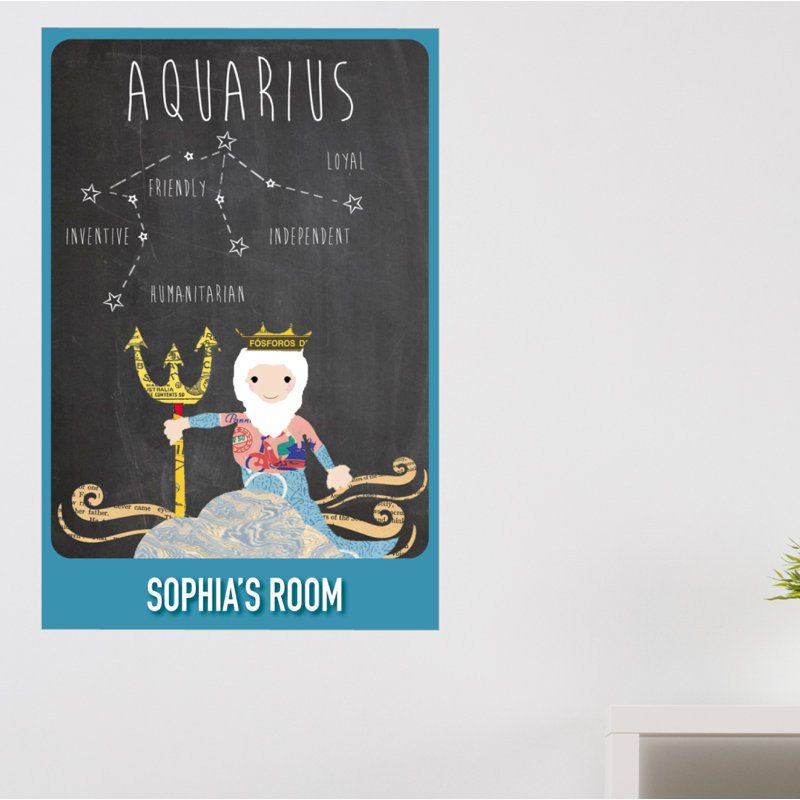 Décalcomanie murale personnalisable aquarius zodiac, Oui