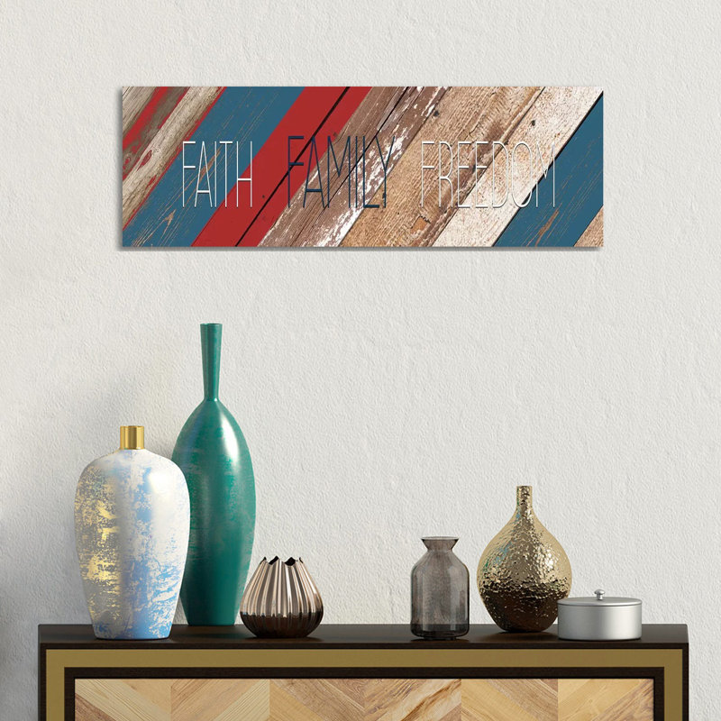 Faith Family Freedom by Kimberly Allen - Wrapped Canvas Panoramic Gallery-Wrapped Canvas Giclée