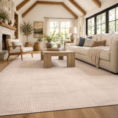 Tapis crème antidérapant Linear Block