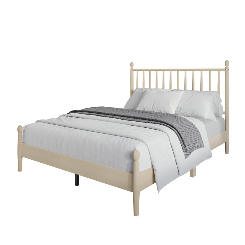 Downey Twin Platform Bed, Twin, Antique White