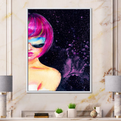 Shine Turquoise Sensual Portrait IV - Décoration murale sur toile glam