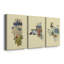 Illustrated State-Illinois - ensemble de 3 impressions sur toile tendue-623886227
