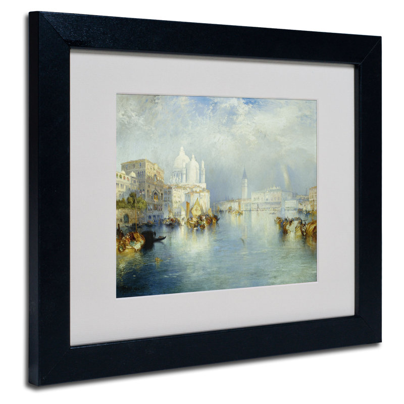 Grand Canal Venice Landscape Print on Canvas with Black Frame