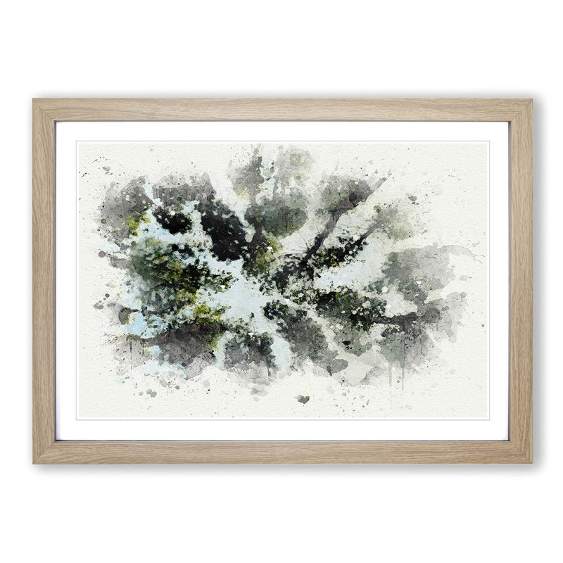 Tree Tops in Abstract - Picture Frame Graphic Art Print, Oak, 60cm H x 91cm W x 2cm D