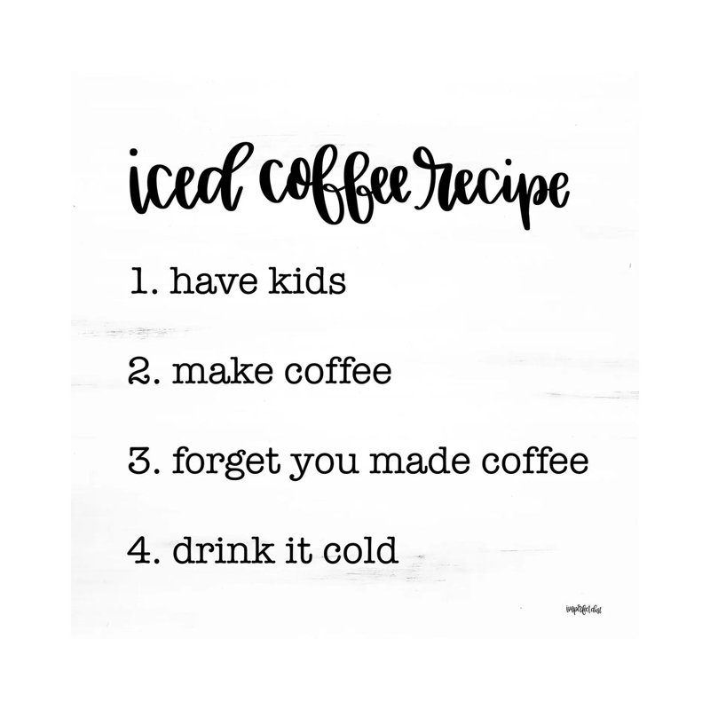 Iced Coffee Recipe by Imperfect Dust - Textual Art on Canvas, 93.98cm H x 93.98cm W x 3.81cm D, Wrapped Canvas