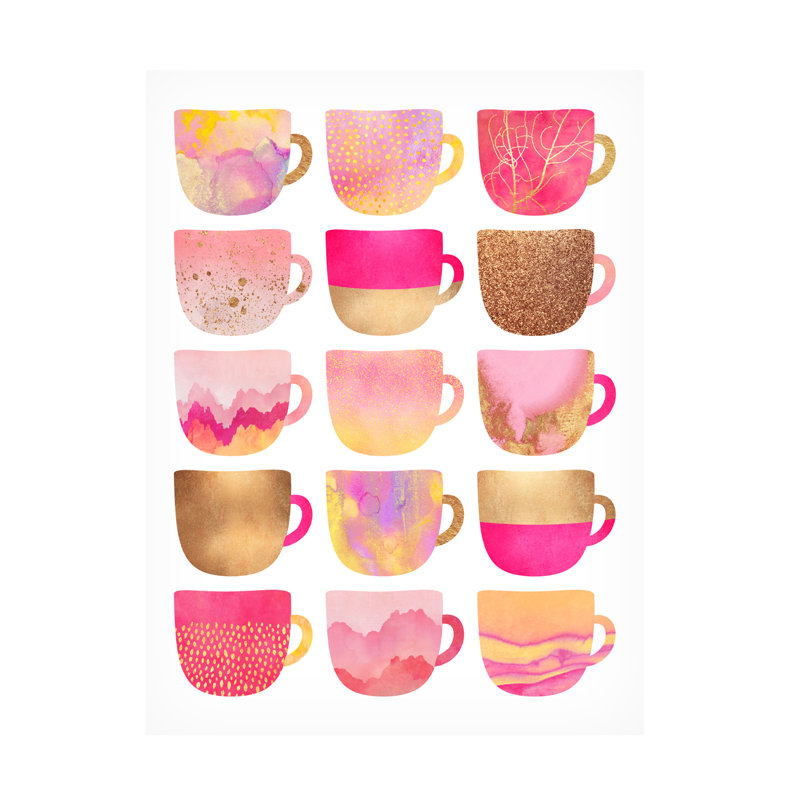Tasses à café roses modernes et contemporaines, H 19 po x l 14 po x P 2 po