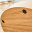 Table basse moderne à double couche de grain de bois clair - Design polyvalent, plusieurs couleurs disponibles. Autocollant de panneau de densité, verre renforcé, comptoir ovale.