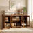 66" W Modern Sideboard with Glass Doors and Adjustable Shelves-1725786993