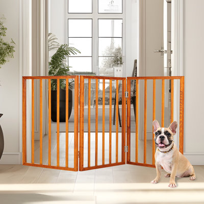 PETMAKER 3-Panel Indoor Pet Gate & Foldable Dog Fence 54x24 Inch Freestanding Adjustable Puppy Barrier for Dogs & Small Pets | Expandable Safety Room Divider for Homes & Doorways 