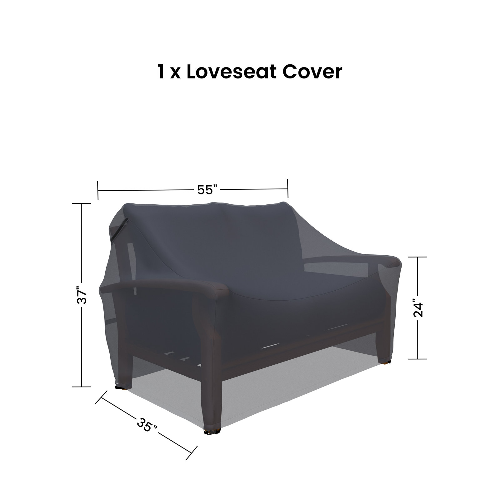 54" Teak Outdoor Patio Loveseat Cover