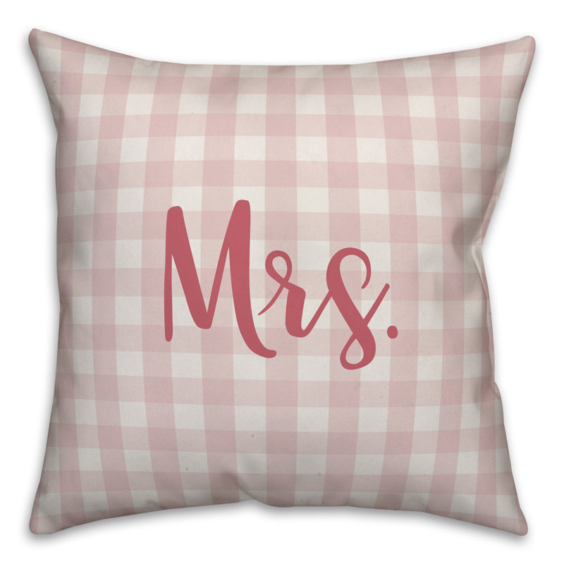  Mrs. Plaid Throw Pillow, Throw Pillow, Pink