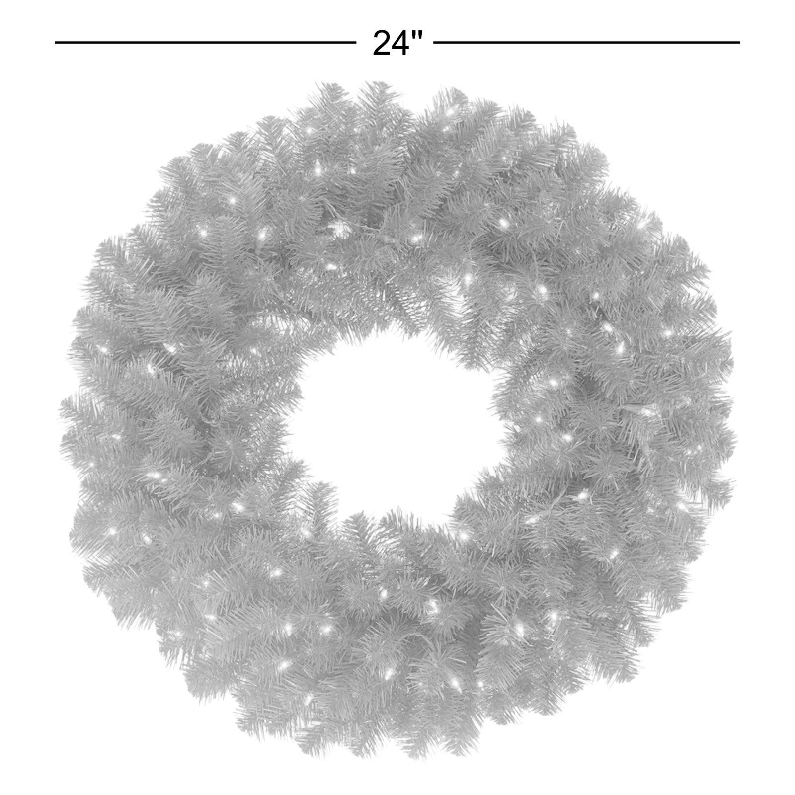 24" Handcrafted Pre-Lit Spruce Christmas Wreath