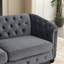 Canapé Chesterfield avec accoudoirs rembourrés en velours capitonné 3 places Chesterfield-654570755