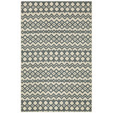 Tapis bleu marine / crème en nylon touffeté de style aztèque Mohawk collection Beloit