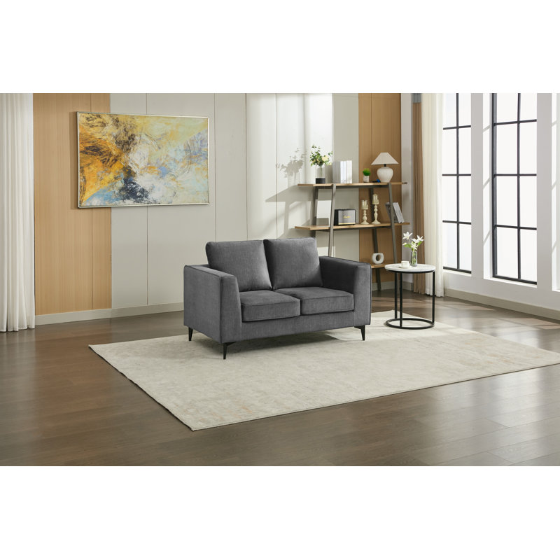 Carmen Modern Upholstered Sofa, Grey, 2