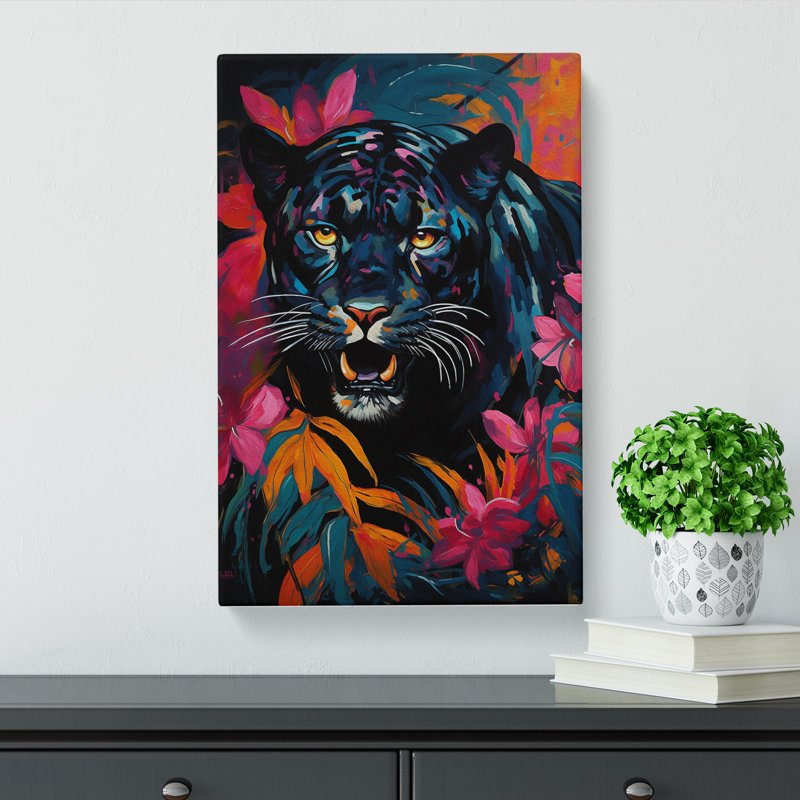 Panther Expressionism No.2 - Wrapped Canvas, 76cm H x 50cm W x 3cm D