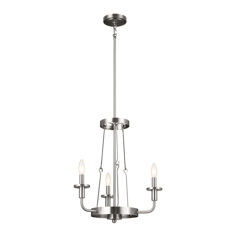 Vetivene 3 - Light Dimmable Classic / Traditional Chandelier, Classic Pewter