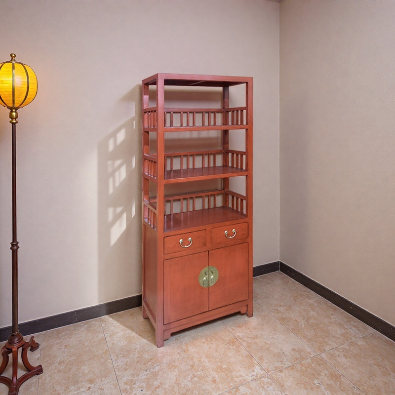 New Chinese Retro Style Bookcase, Red