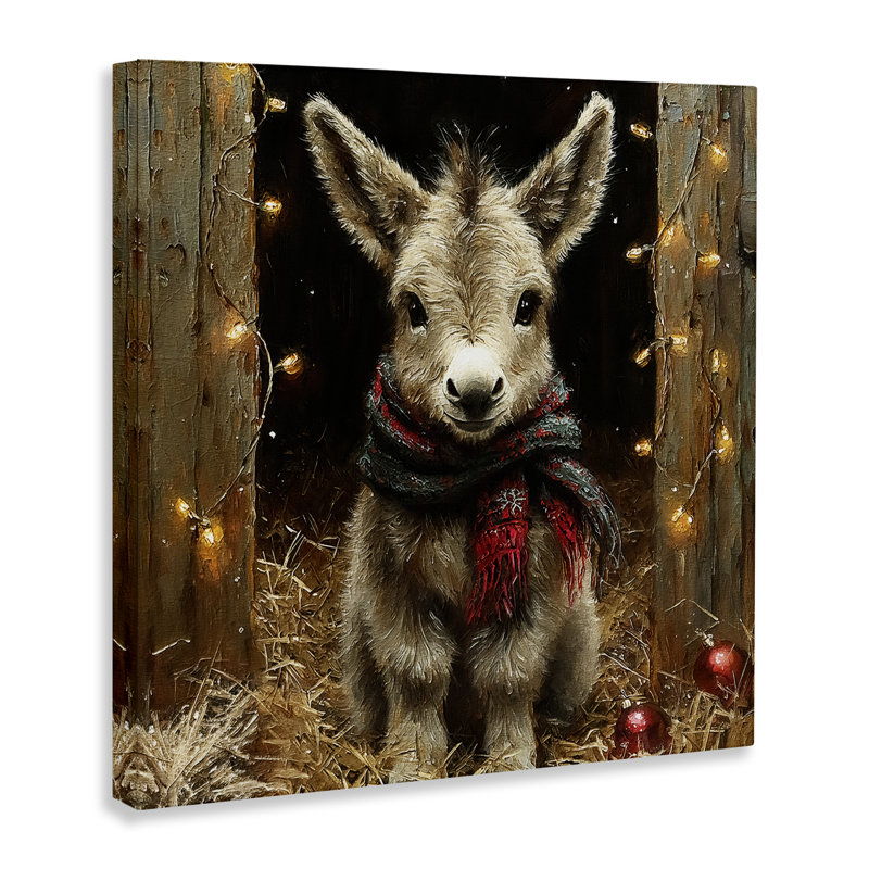«Baby Donkey & Holiday Lights», conception par Riley B, H 36 po x l 36 po