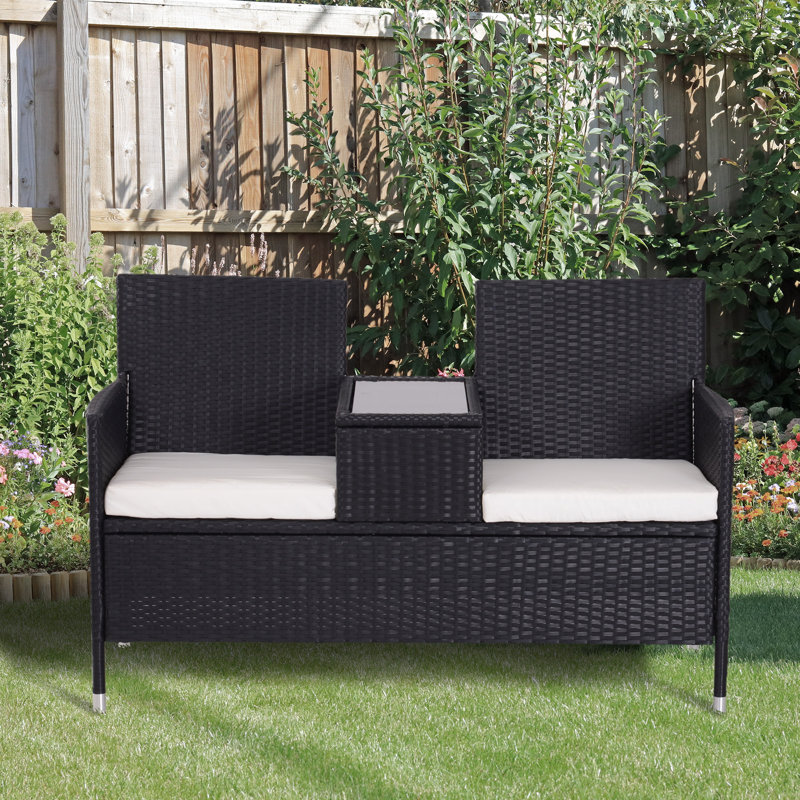 Seidel Outdoor Bench, Black