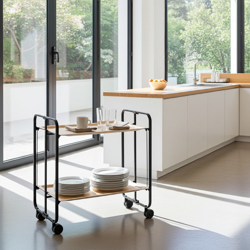 Mald Serving Cart, Black, Beech