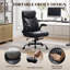 Chaise de bureau ergonomique pour grands et grands utilisateurs avec repose-pieds, siège large d'une capacité de poids de 500 lb, hauteur réglable et dossier inclinable, noir