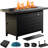 Laurean 25" H x 43" W Propane Fire Table Outdoor Fire Pit with Lid