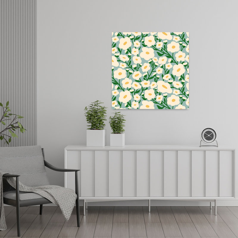 Art contemporain, art moderne, rétro, rétro, fleur naturelle, H 24 po x l 24 po