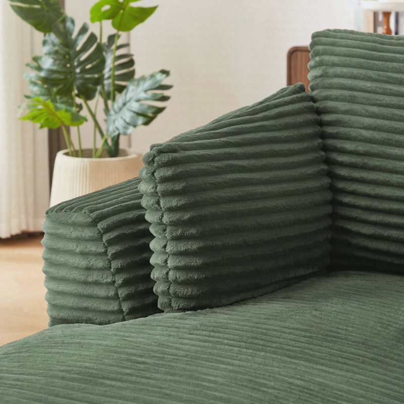 Méridienne surdimensionnée en velours côtelé pour l'intérieur, Green
