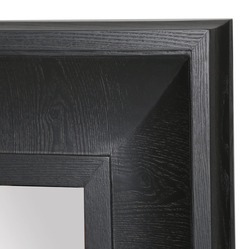 Miroir Kaya, 42,5 po x 42,5 po, Noir, Carrée