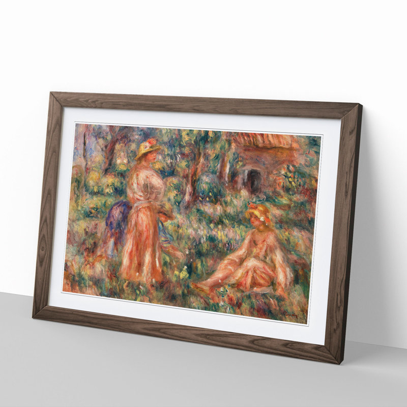 Landscape by Pierre-Auguste Renoir - Picture Frame Painting, 48cm H x 65cm W x 2cm D, Walnut Framed