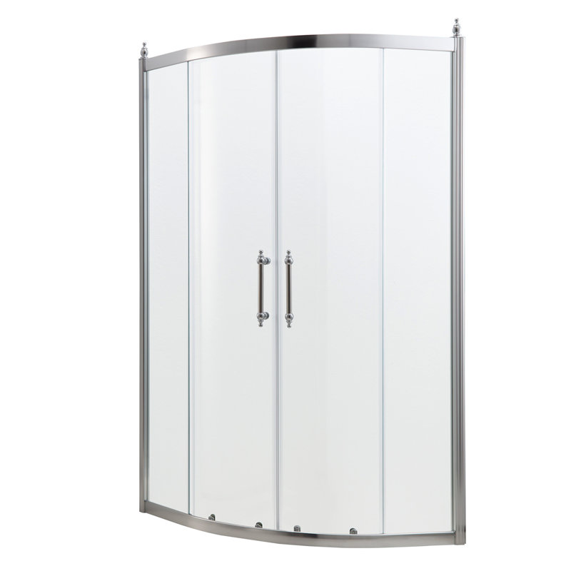 Porte de douche 36 po x 72 po, cabine de douche encadrée en chrome, 1/4 po (6 mm)