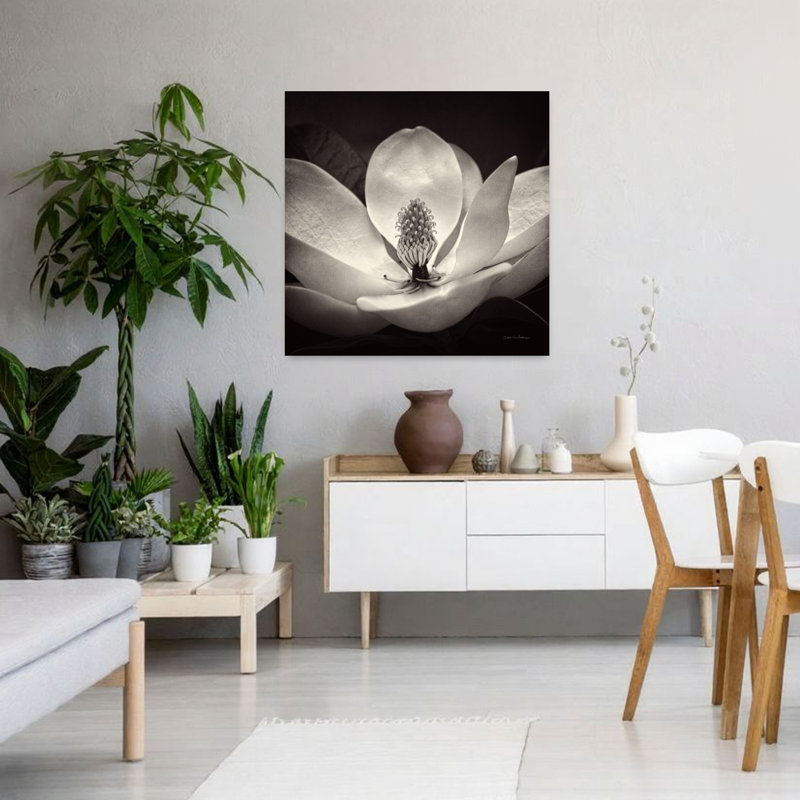 Art contemporain, art contemporain fleur de magnolia, H 36 po x l 36 po