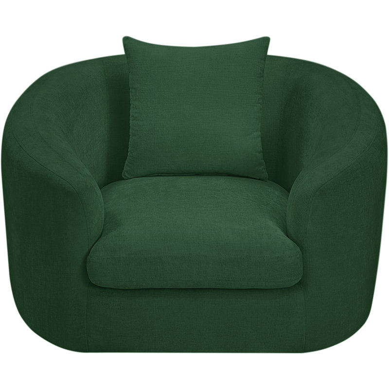 Chaise en tissu Penelope Chenille, Tissu chenille vert