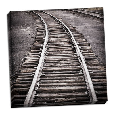 « rétro train yard iv », reproduction de photo sur toile tendue