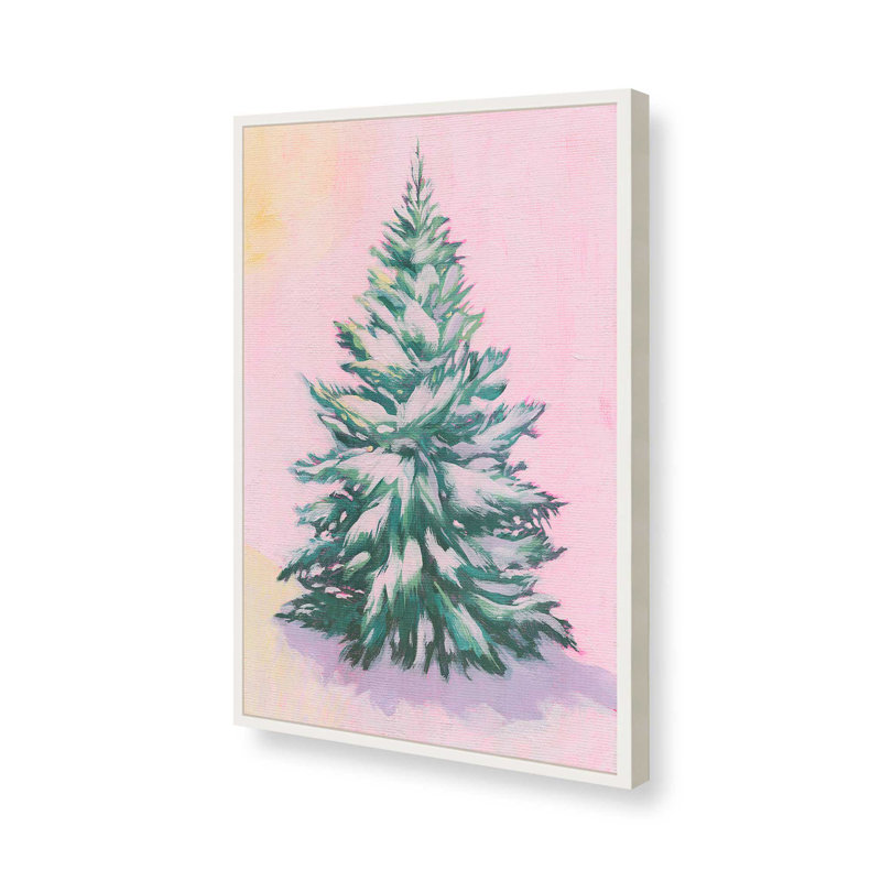 «Tinsel Tree I» par Grace Popp, reproduction d'art, H 12 po x l 8 po, Cadre ouvert sans passe-partout, Blanc