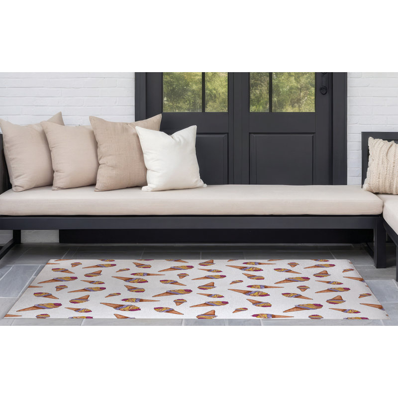Tapis d'extérieur Summer Ice Cream, Rectangulaire 3 pi x 5 pi