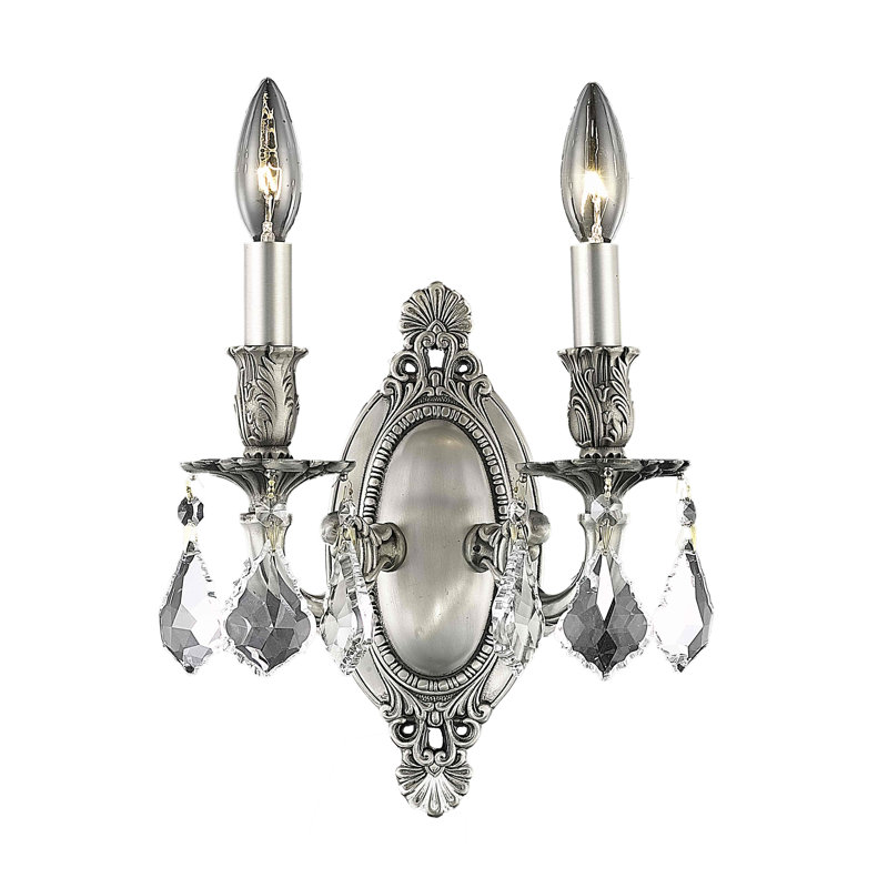 Ashmin Wall Sconce, Crystal (Clear) / Royal Cut, Pewter